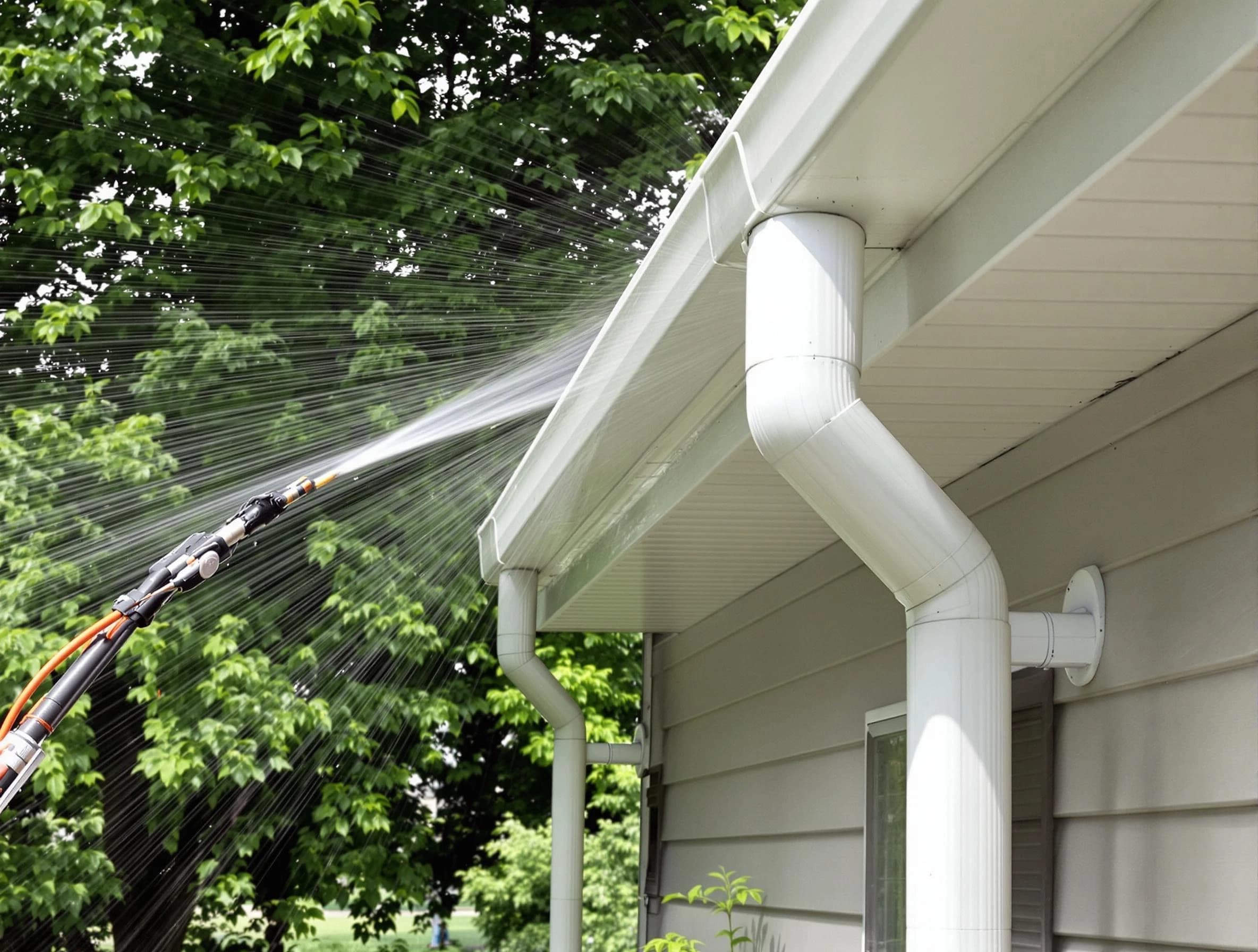 Cleared gutters by Akron Roofing Company for a clean drainage system in Akron, OH