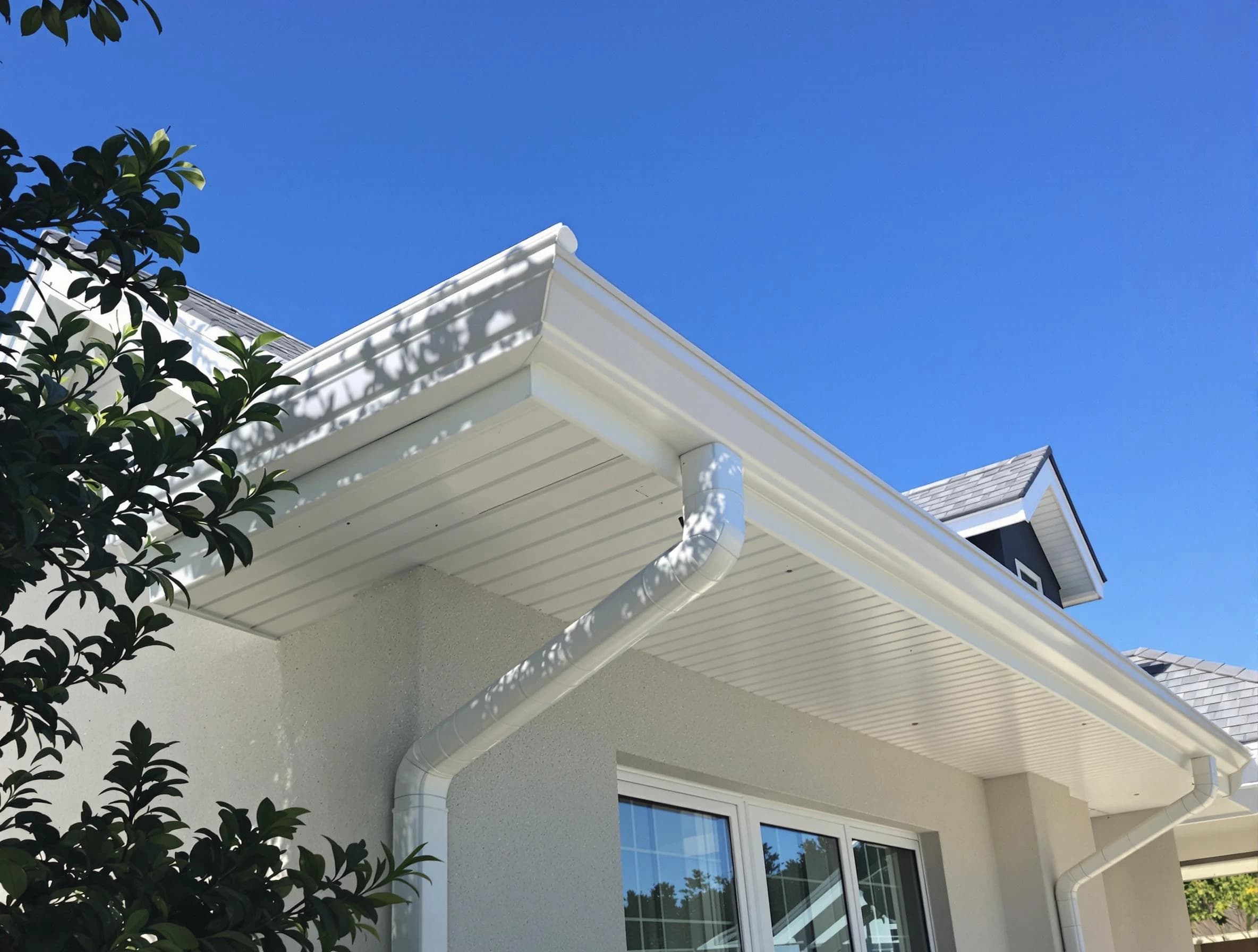 Custom-fit rain gutter system by Akron Roofing Company in Akron, OH