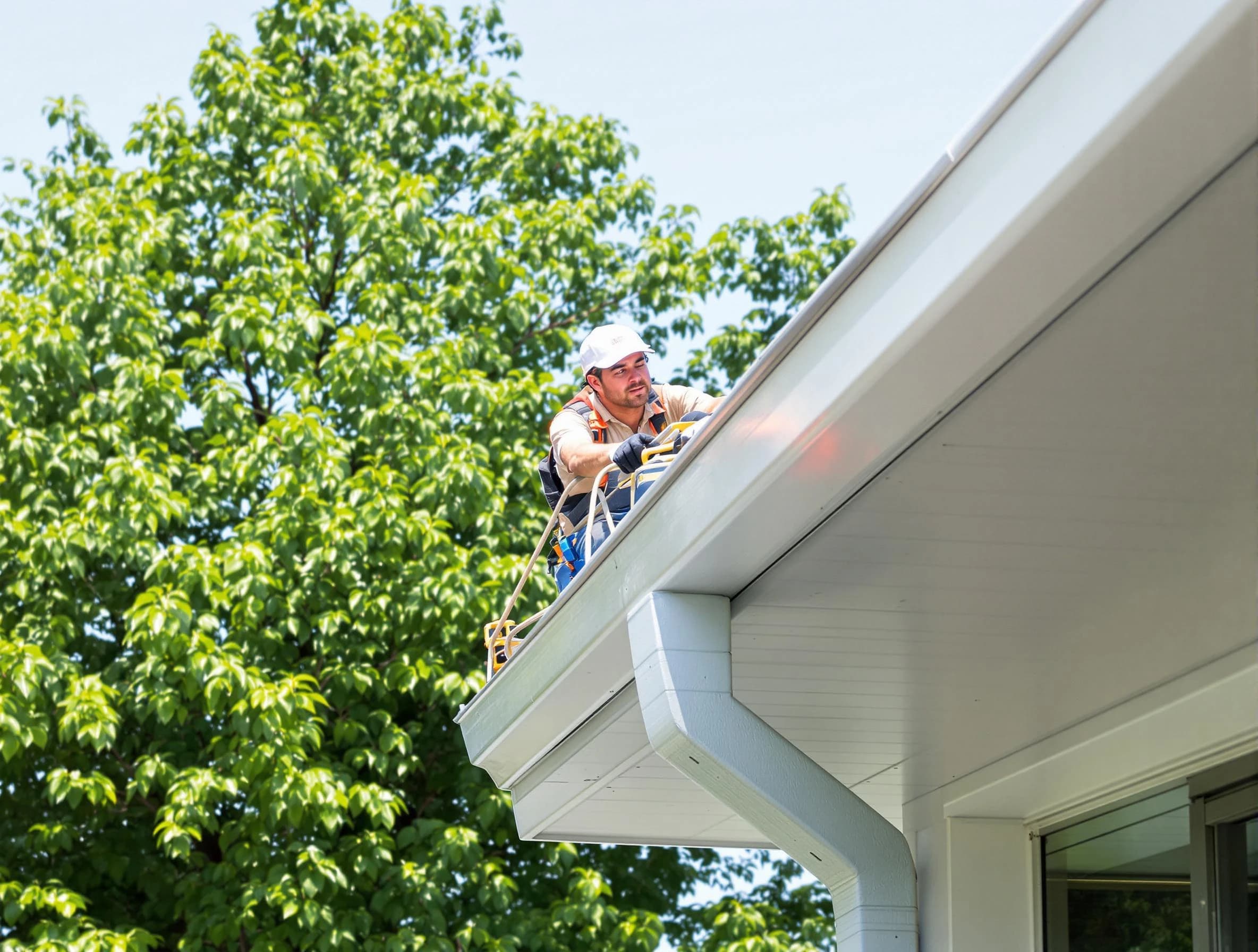 Akron Roofing Company expert examining roof shingles in Akron, OH