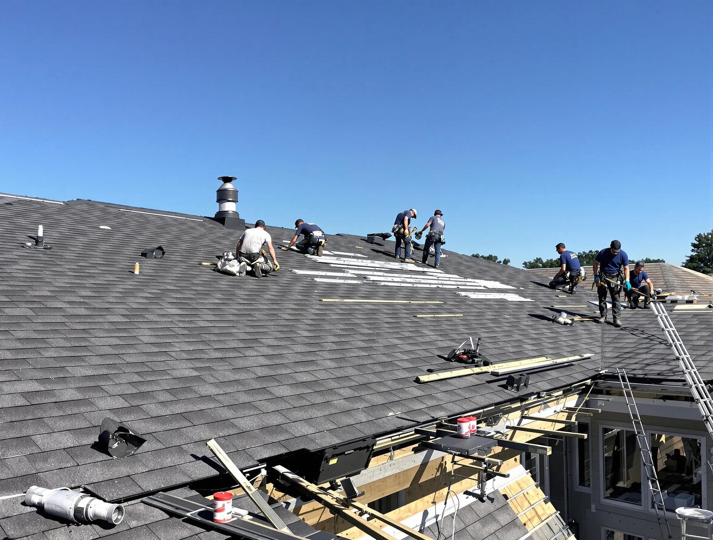 Akron Roofing Company experts performing roof installation in Akron, OH